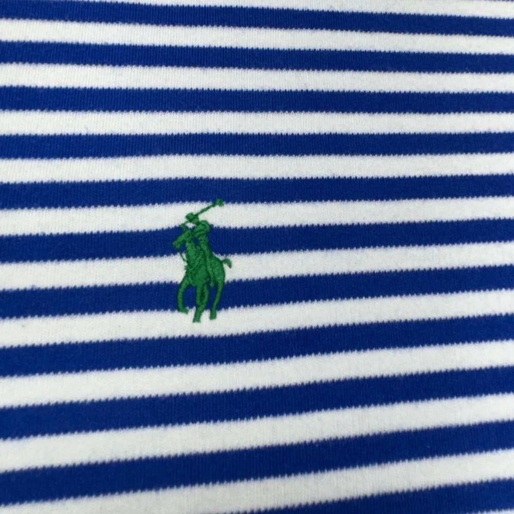 Polo Ralph Lauren Polo Mens XL Blue White Striped Short Sleeve Pony Logo Shirt
